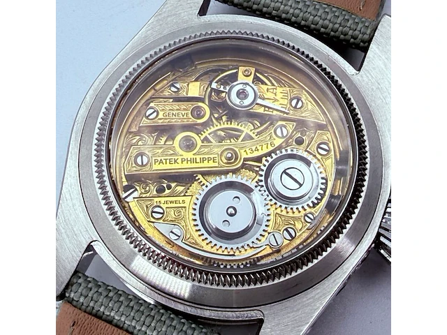 Herenhorloge - patek phillipe horlogisch kunstwerk - antiek zwitsers uurwerk - afbeelding 12 van  13