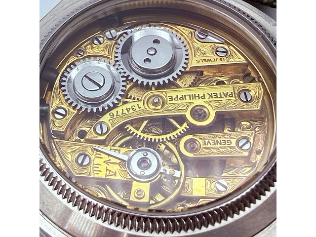 Herenhorloge - patek phillipe horlogisch kunstwerk - antiek zwitsers uurwerk - afbeelding 13 van  13