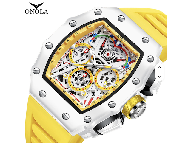 Herenhorloge, onola, rm, geel, 2025 - afbeelding 2 van  2