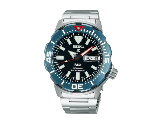 Herenhorloge seiko, srpe27k1 padi prospex sea padi special edition, zwarte wijzerplaat, blauw/rode bezel, zilverkleurige kast en band - afbeelding 1 van  1