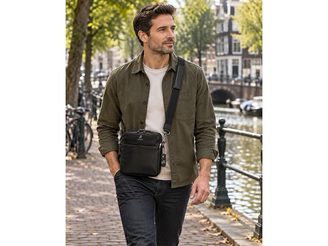 Herenschoudertas dr amsterdam, black - afbeelding 5 van  6