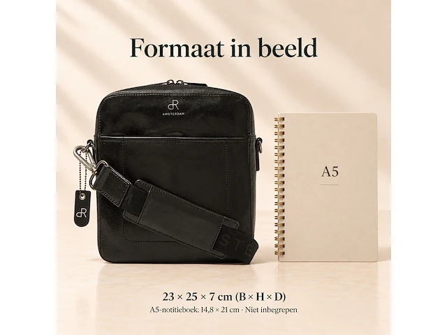 Herenschoudertas dr amsterdam, black - afbeelding 6 van  6