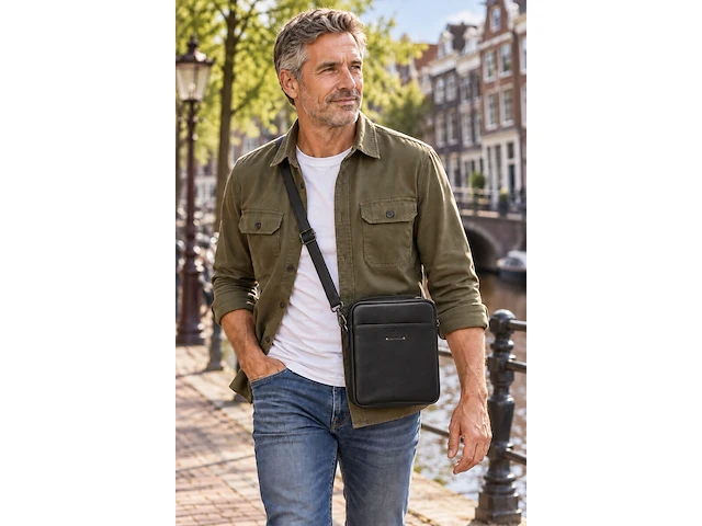 Herenschoudertas dr amsterdam, black - afbeelding 5 van  6