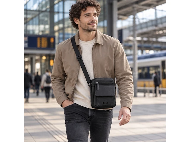 Herenschoudertas dr amsterdam, black - afbeelding 5 van  6