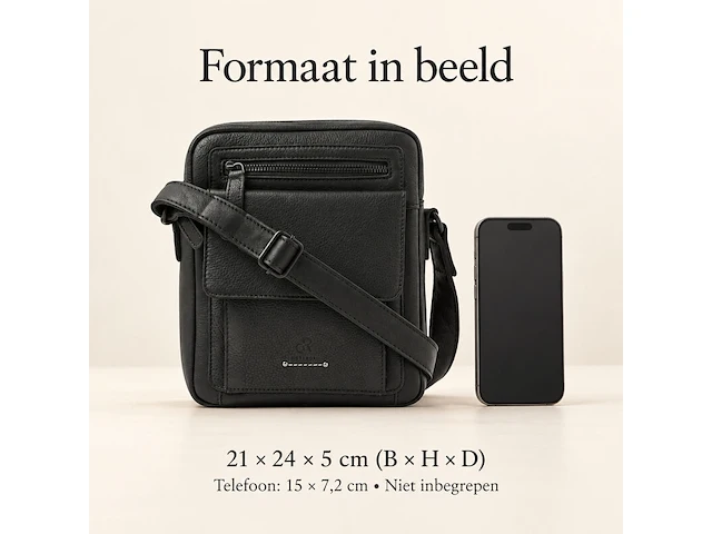 Herenschoudertas dr amsterdam, black - afbeelding 6 van  6