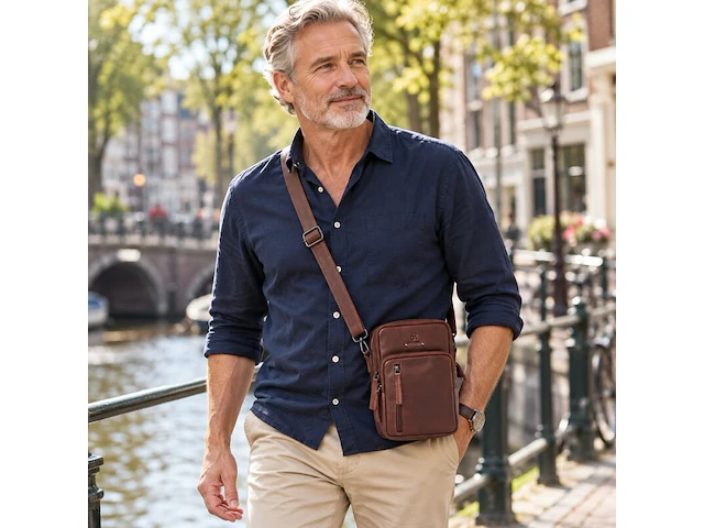 Herenschoudertas dr amsterdam, brown - afbeelding 5 van  6