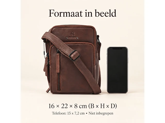 Herenschoudertas dr amsterdam, brown - afbeelding 6 van  6