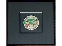 Herman brood - acryl stift op bierviltje - 30 x 30 - afbeelding 2 van  2
