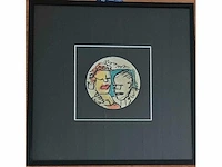 Herman brood - acryl stift op bierviltje - 30 x 30 - afbeelding 2 van  2