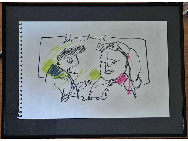 Herman brood - acryl stift op papier - 40 x 50 - afbeelding 1 van  2