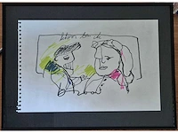 Herman brood - acryl stift op papier - 40 x 50