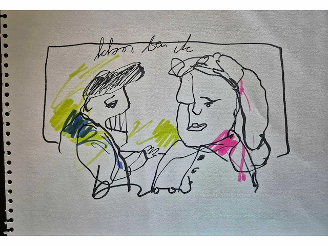 Herman brood - acryl stift op papier - 40 x 50 - afbeelding 2 van  2