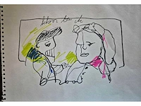 Herman brood - acryl stift op papier - 40 x 50 - afbeelding 2 van  2