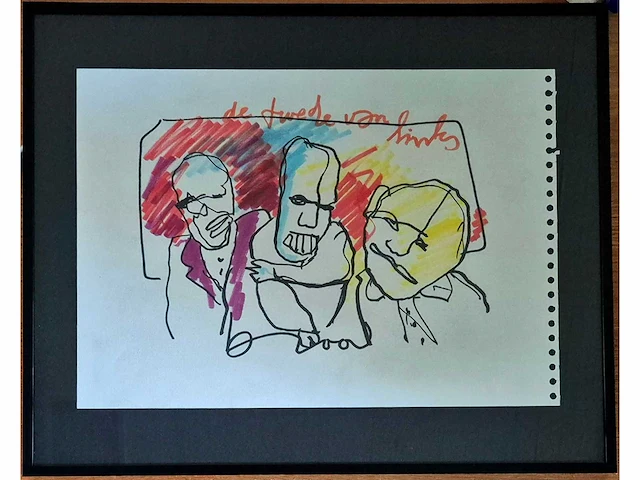 Herman brood - acryl stift op papier - 40 x 50 - afbeelding 1 van  2