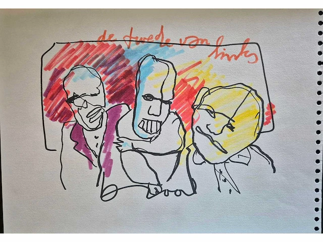 Herman brood - acryl stift op papier - 40 x 50 - afbeelding 2 van  2