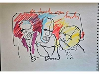 Herman brood - acryl stift op papier - 40 x 50 - afbeelding 2 van  2