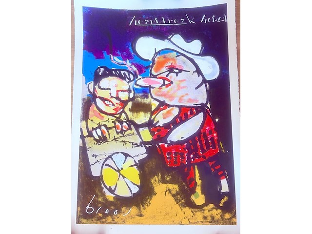 Herman brood - zeefdruk - heartbreak hotel 36/150 - afbeelding 1 van  6