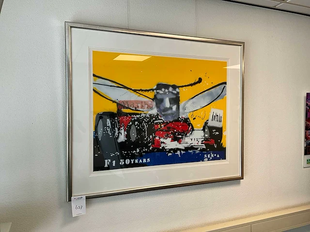 Herman brood f1 50 years senna ingelijste zeefdruk - afbeelding 1 van  4