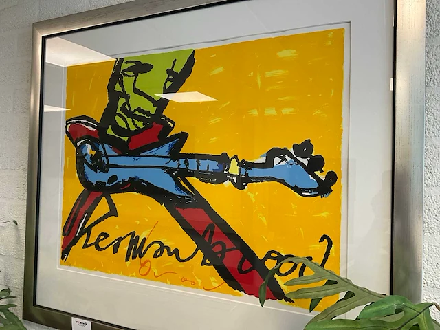 Herman brood guitarman gesigneerde zeefdruk (oplage 150/250) - afbeelding 2 van  4