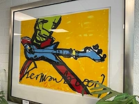 Herman brood guitarman gesigneerde zeefdruk (oplage 150/250) - afbeelding 2 van  4