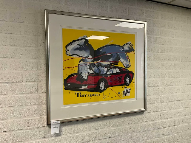 Herman brood testarossa ingelijste zeefdruk (e.a. 11/40) - afbeelding 1 van  4