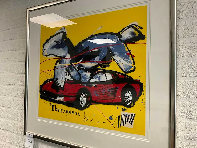 Herman brood testarossa ingelijste zeefdruk (e.a. 11/40) - afbeelding 2 van  4