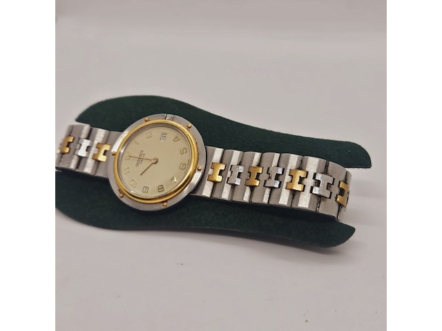 Hermès clipper goldplated two tone horloge - afbeelding 7 van  9