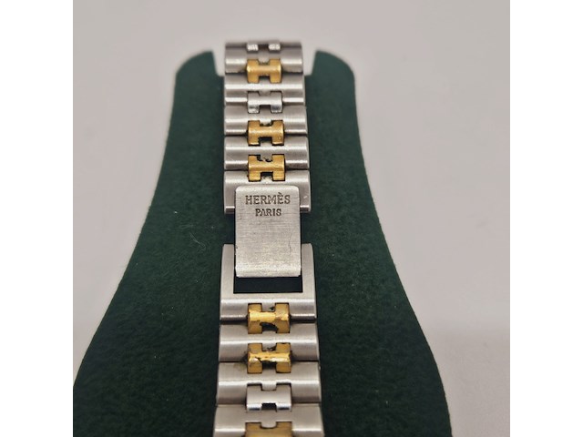 Hermès clipper goldplated two tone horloge - afbeelding 8 van  9