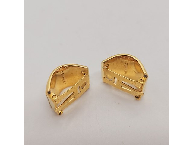 Hermes goldplated oorbellen - inc. doos - afbeelding 6 van  7