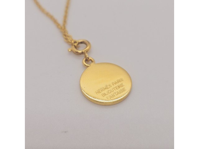 Hermes goldplated pendant op collier - afbeelding 3 van  4