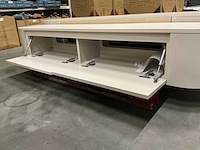 Hermosa ronde japandi tv meubel matte beige 180cm h28cm - afbeelding 2 van  3