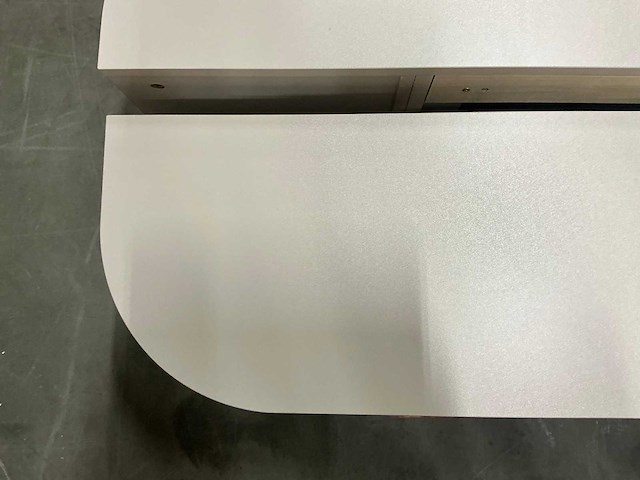 Hermosa ronde japandi tv meubel matte beige 180cm h28cm - afbeelding 3 van  3