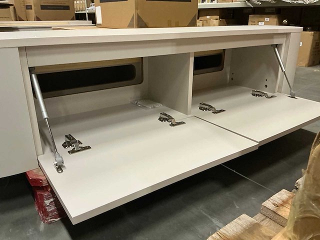 Hermosa ronde japandi tv meubel matte beige 180cm h33cm - afbeelding 2 van  2