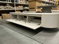 Hermosa ronde japandi tv meubel matte beige 240cm h33cm - afbeelding 2 van  3