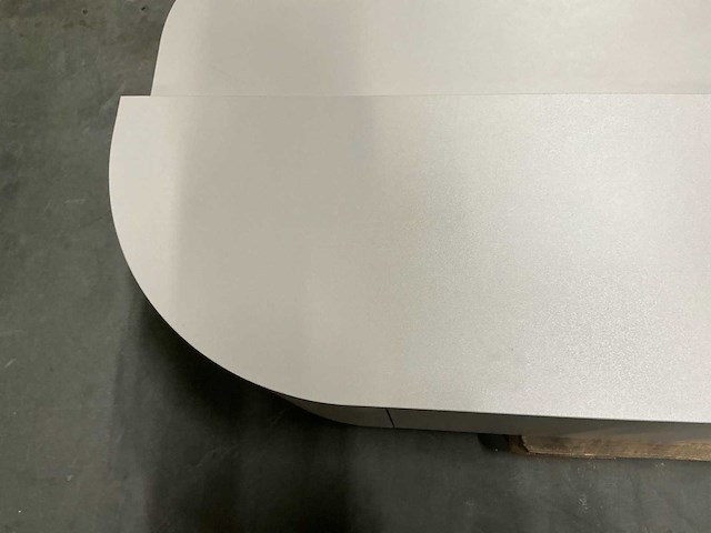 Hermosa ronde japandi tv meubel matte beige 240cm h33cm - afbeelding 3 van  3