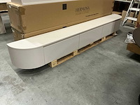 Hermosa ronde japandi tv meubel matte beige 280cm h31cm
