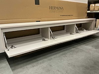 Hermosa ronde japandi tv meubel matte beige 280cm h31cm - afbeelding 3 van  3