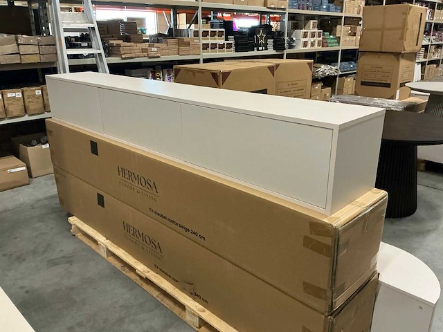 Hermosa tv meubel matte beige 240cm h33cm - afbeelding 1 van  4