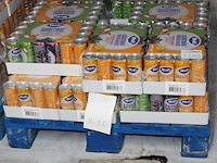 Hero frisdank mix waaronder sinaasappel, appel en cassis 288 blikken met tht 11-2025. bod is inclusief 43,2... - afbeelding 1 van  2