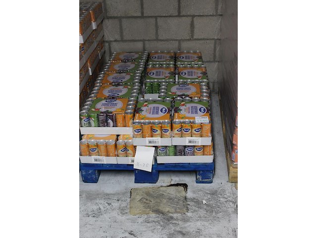 Hero frisdank mix waaronder sinaasappel, appel en cassis 288 blikken met tht 11-2025. bod is inclusief 43,2... - afbeelding 2 van  2