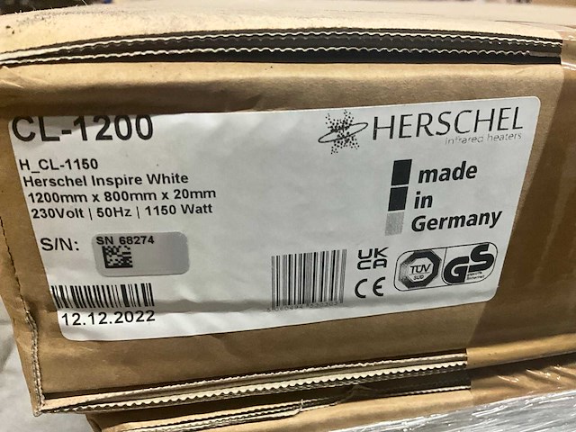 Herschel inspire white cl1200 infrarood stralingspaneel 120x80cm - afbeelding 4 van  5