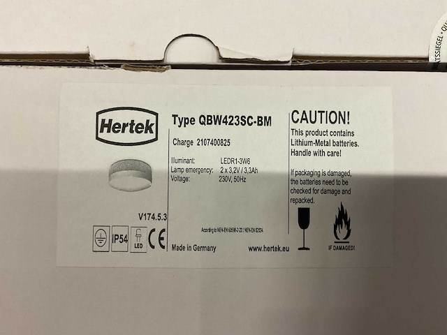 Hertek qbw423sc-bm led noodverlichting plafondlamp (4x) - afbeelding 4 van  4