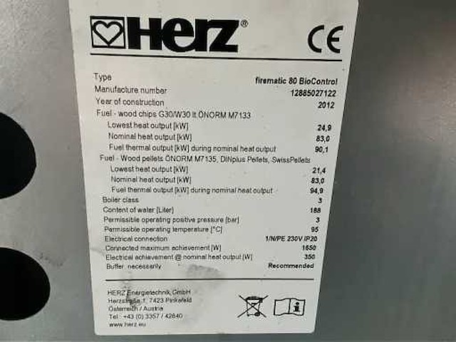 Herz biocontrol 3000 pelletkachel - afbeelding 7 van  12