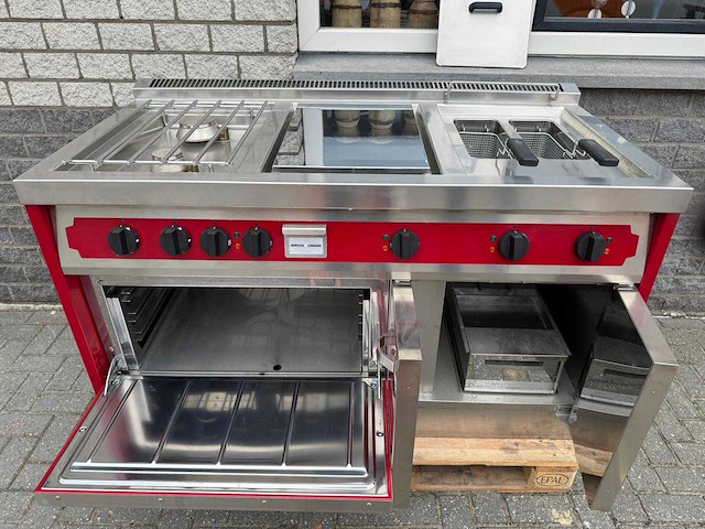 Herzog langen - frituur + gas fornuis + bakplaat + oven - keuken - afbeelding 2 van  7