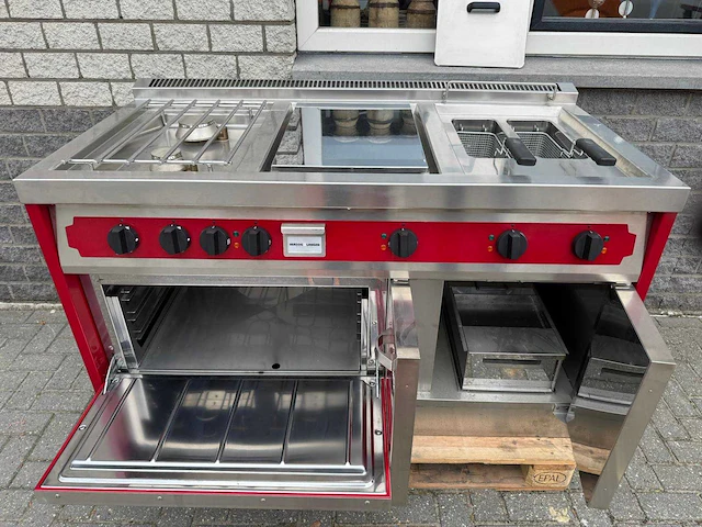 Herzog langen - frituur + gas fornuis + bakplaat + oven - keuken - afbeelding 2 van  9