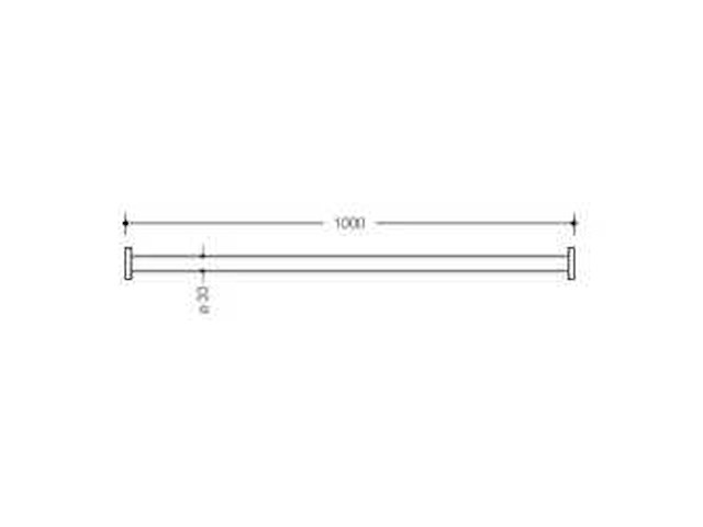 Hewi 1000mm 801.34.400-99 gordijnstang (10x) - afbeelding 3 van  4