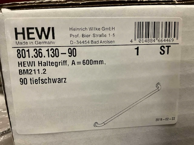 Hewi 600mm 801.36.130-90 wandsteun (4x) - afbeelding 3 van  3