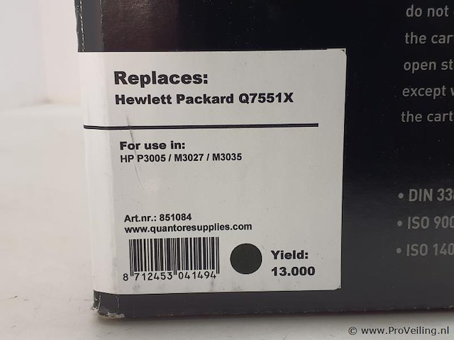 Hewlett packard compatibel tonercartridge 851084 - afbeelding 2 van  4