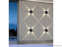 Hexa led wandlamp sw-2322 – 4w – ip54 – zwart (x2) - afbeelding 1 van  4