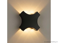 Hexa led wandlamp sw-2322 – 4w – ip54 – zwart (x2) - afbeelding 3 van  4